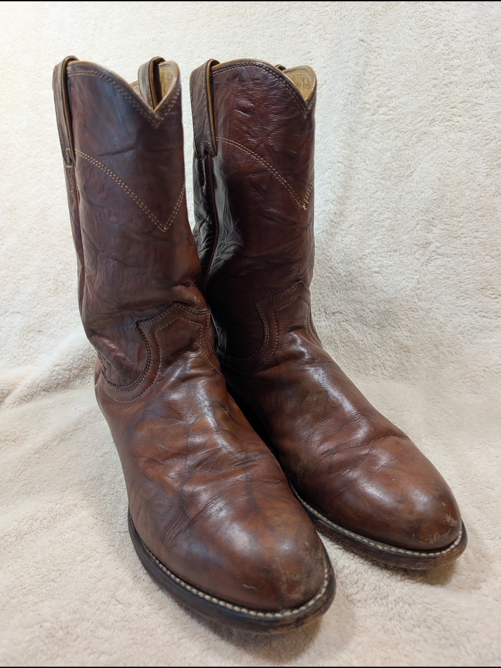 Justin 3163 Boots Brown Leather Western Cowboy Boots